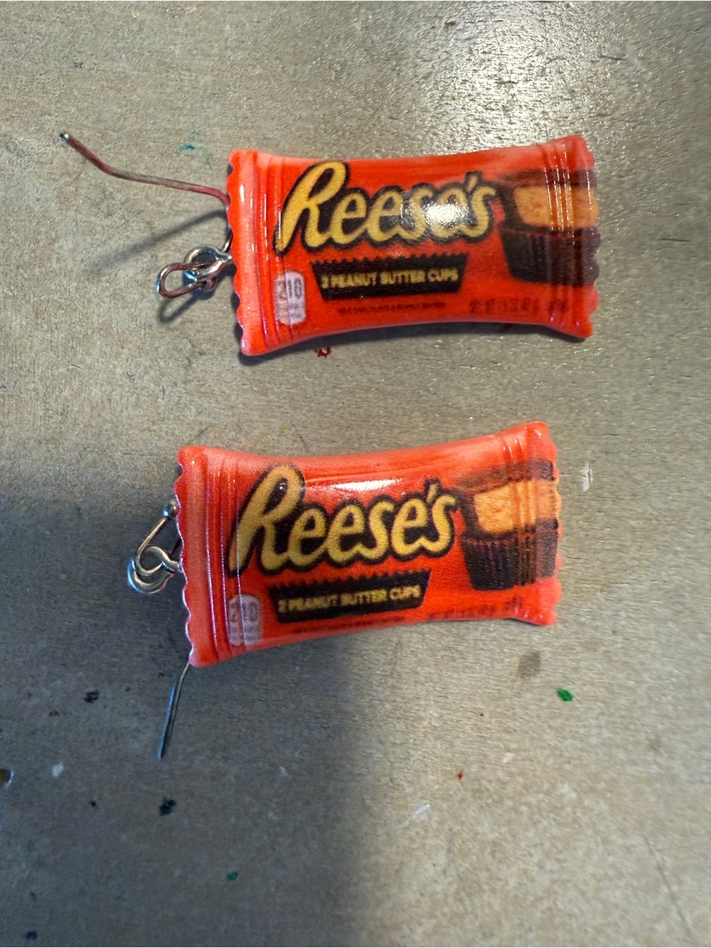 Orange Novelty REESES Charm Earrings NEVER WORN